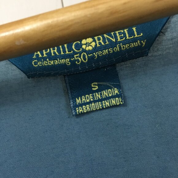 April Cornell Denim Blue Floral Embroidered Cotton Mini Dress Or Top - Picture 10 of 16